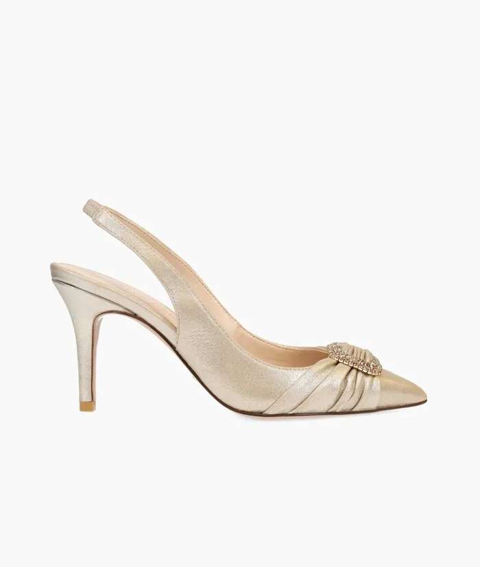 Women Harli Mid Heel 8211 Gold Pelle Moda High Heels