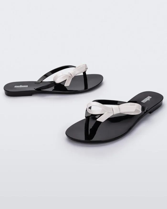 Women Harmonic Sweet Blackwhite Melissa Flip Flops