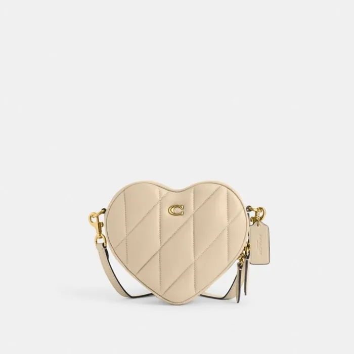 Women Heart Crossbody With Quilting Brassivory Coach Crossbody Bags