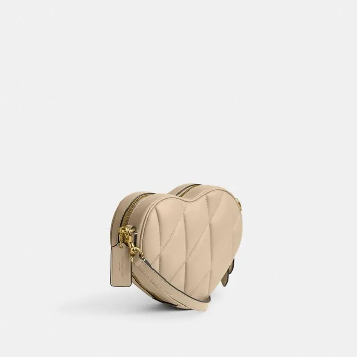 Women Heart Crossbody With Quilting Brassivory Coach Crossbody Bags