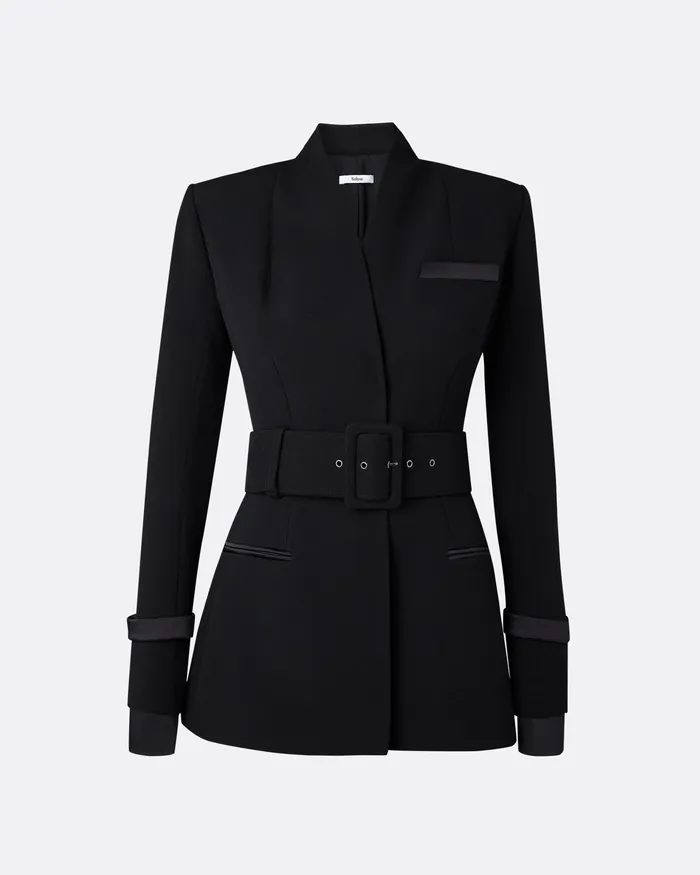 Women Heather Black Jacket Black Jackets and Coats Safiyaa