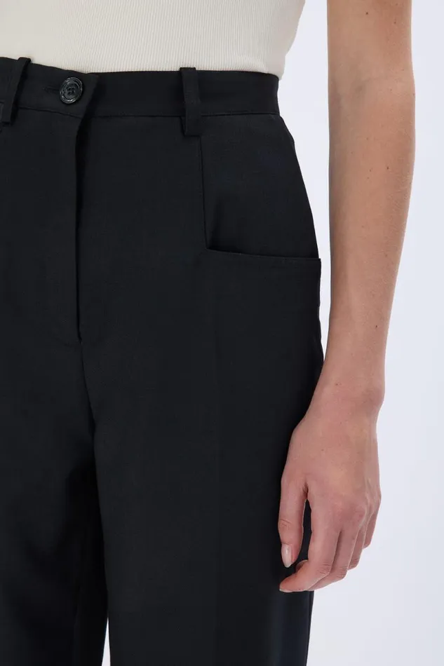 Women Highwaisted Trousers In Cold Wool Black Black Sonia Rykiel Trousers And Denim