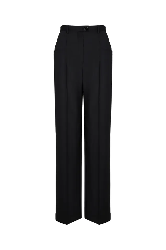 Women Highwaisted Trousers In Cold Wool Black Black Sonia Rykiel Trousers And Denim