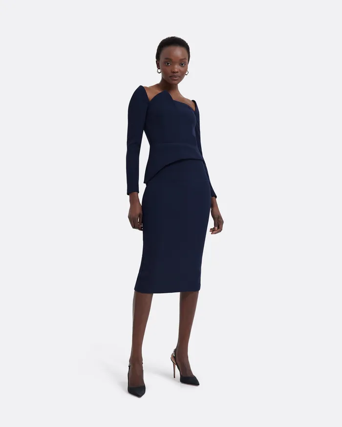 Women Hokoku Maritime Blue Skirt Maritime Blue Skirts Safiyaa