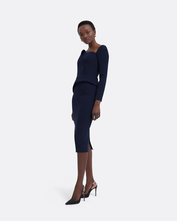 Women Hokoku Maritime Blue Skirt Maritime Blue Skirts Safiyaa