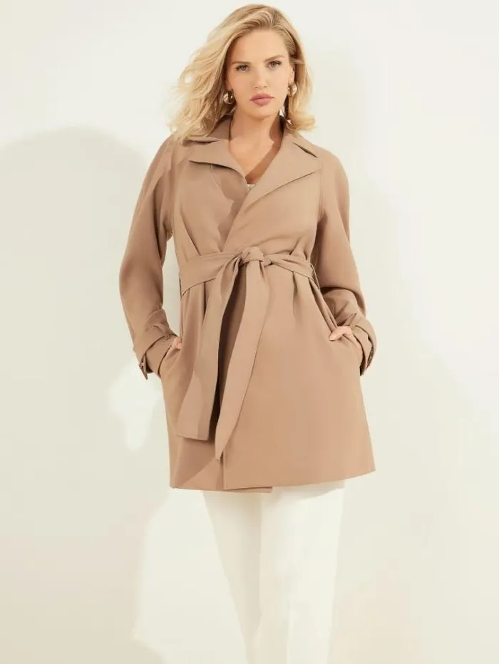 Women Jackets Marciano Austin Wrap Coat Shiitake Brown
