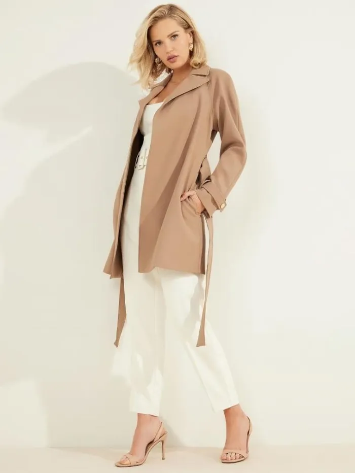 Women Jackets Marciano Austin Wrap Coat Shiitake Brown Women Jackets Marciano Austin Wrap Coat Shiitake Brown