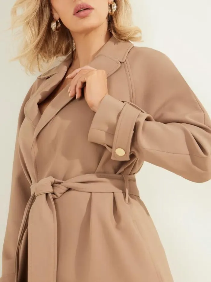 Women Jackets Marciano Austin Wrap Coat Shiitake Brown Women Jackets Marciano Austin Wrap Coat Shiitake Brown