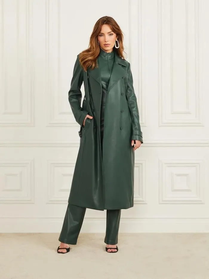 Women Jackets Marciano Freya FauxLeather Trench Coat Alpine Grove