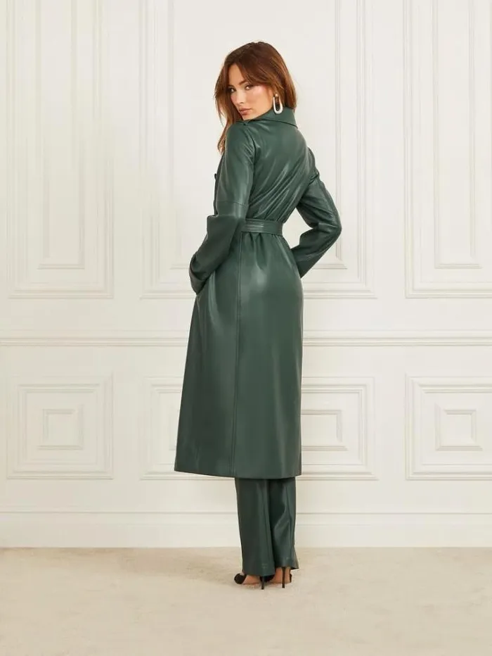 Women Jackets Marciano Freya FauxLeather Trench Coat Alpine Grove