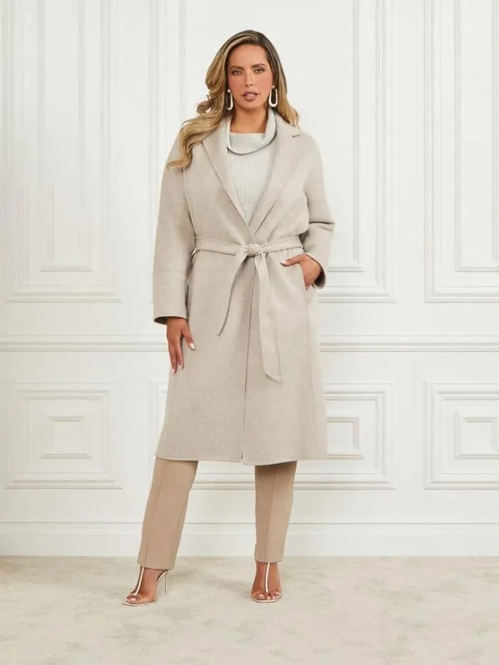 Women Jackets Marciano Maxime WoolBlend Coat Light Grey Multi