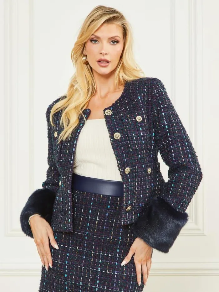Women Jackets Marciano Secret Tweed Jacket Satellite Purple Multi