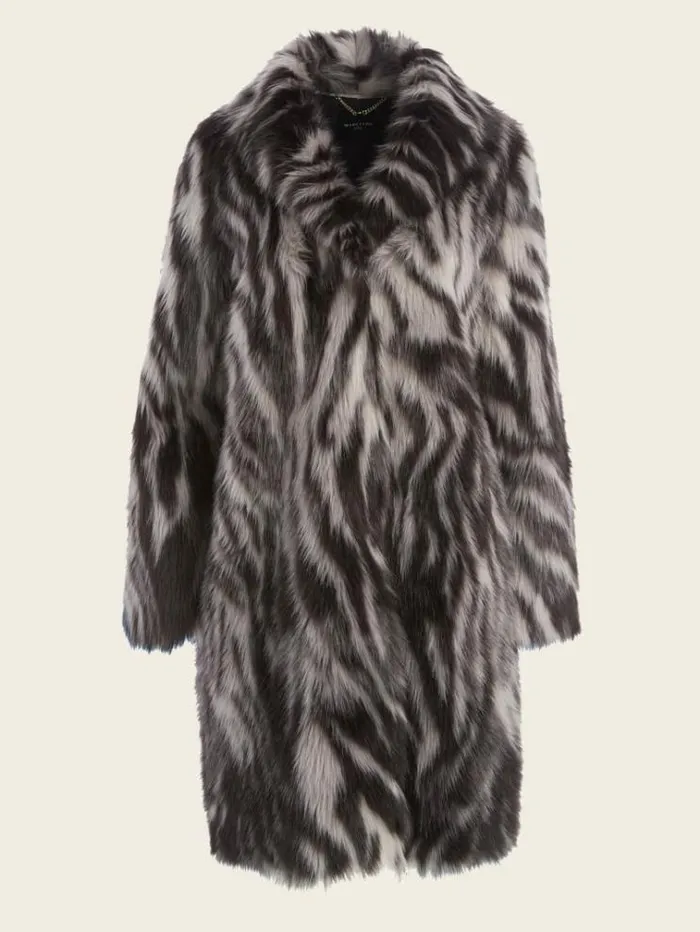 Women Jackets Marciano Smoke And Mirrors FauxFur Coat Smoke And Mirrors Abstrac
