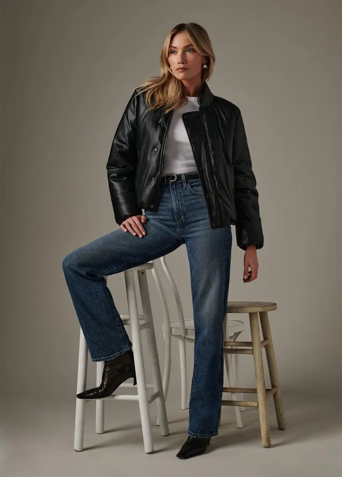 Women Jackets Outerwear Joe039s Jeans THE KIKI VEGAN LEATHER BOMBER JACKET Black