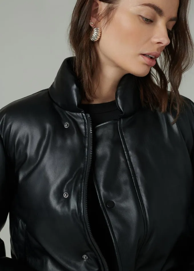 Women Jackets Outerwear Joe039s Jeans THE KIKI VEGAN LEATHER BOMBER JACKET Black
