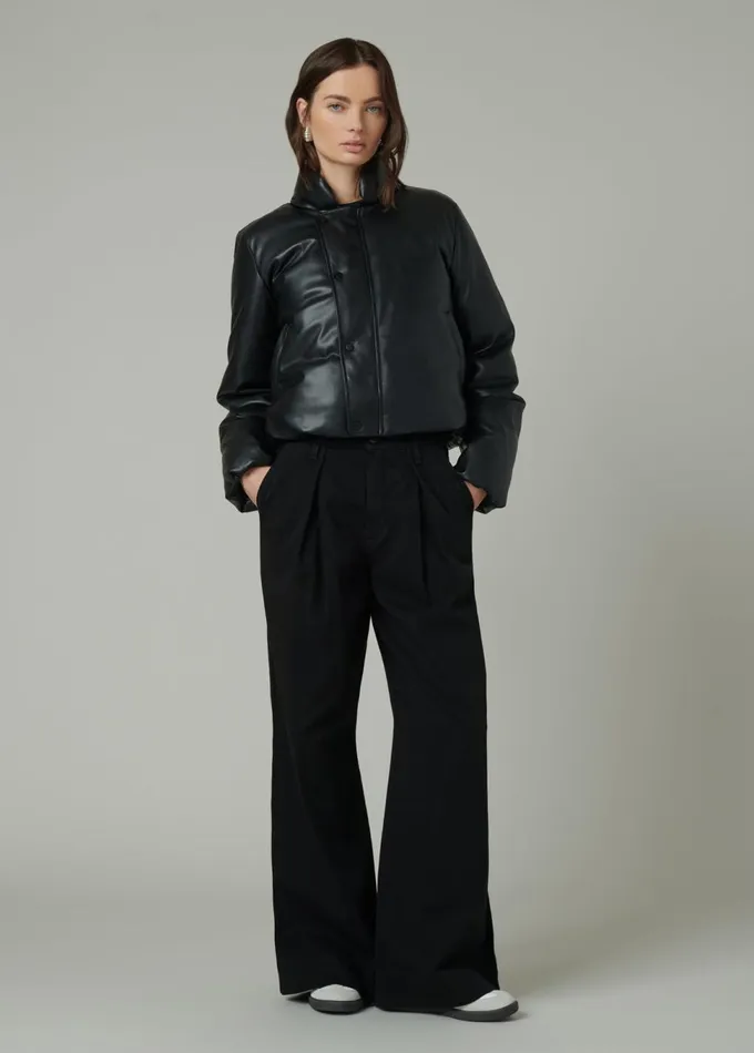 Women Jackets Outerwear Joe039s Jeans THE KIKI VEGAN LEATHER BOMBER JACKET Black