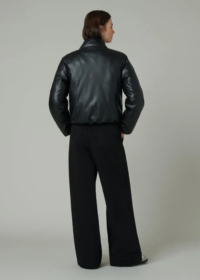 Women Jackets Outerwear Joe039s Jeans THE KIKI VEGAN LEATHER BOMBER JACKET Black