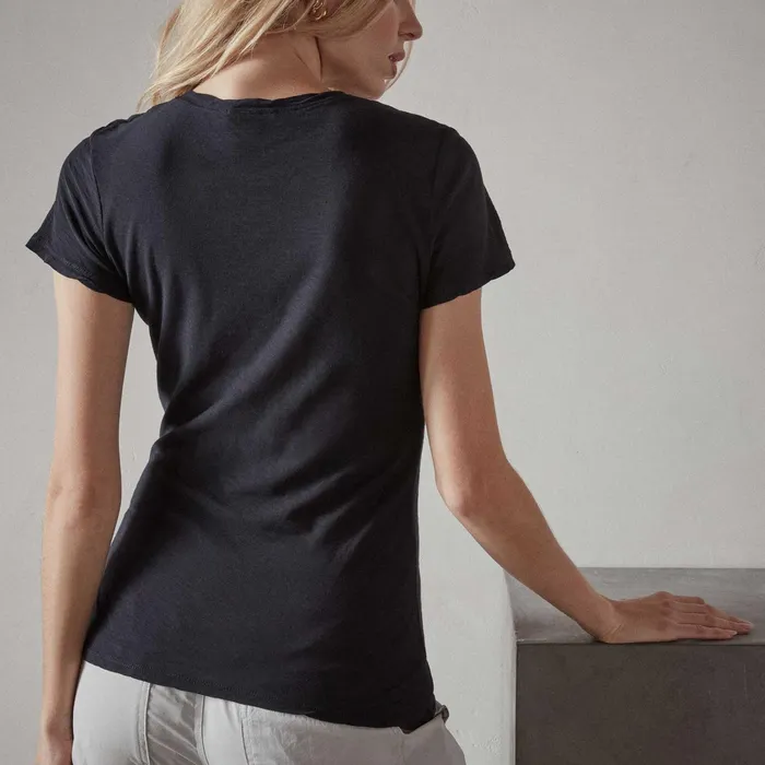 WOMEN James Perse CLASSICS Sheer Slub Casual V Neck Deep