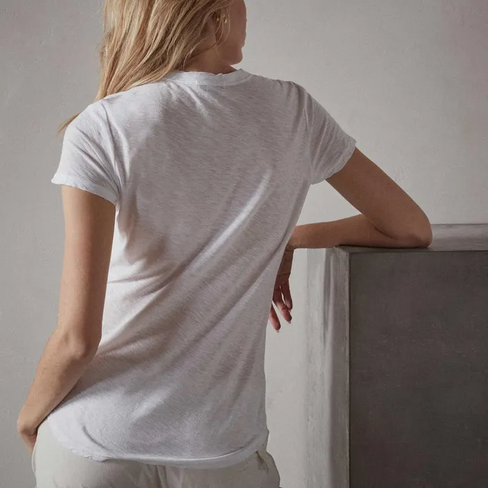 WOMEN James Perse CLASSICS Sheer Slub Crew Neck Tee White