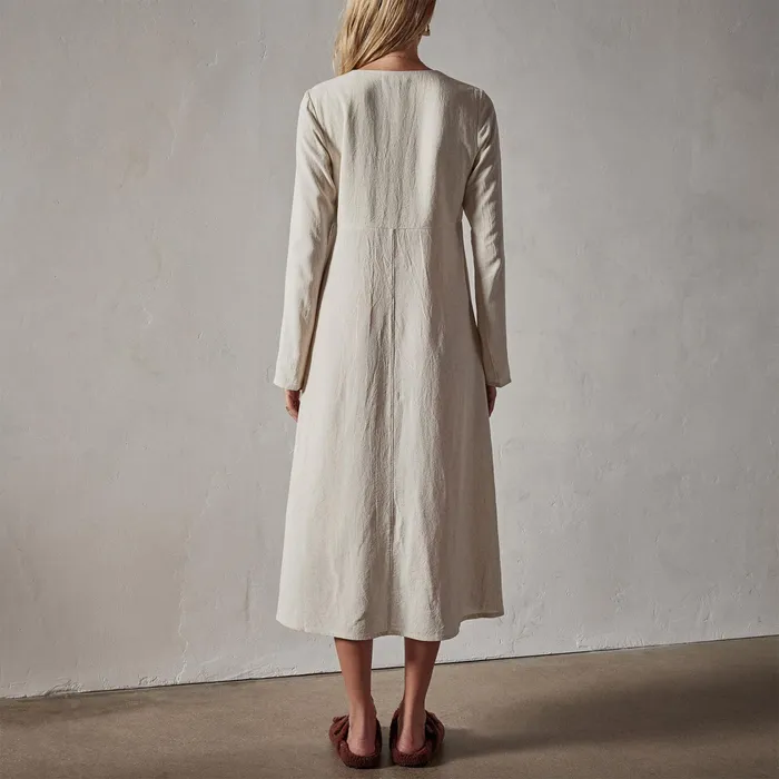 WOMEN James Perse DRESSESJUMPSUITS Viscose Linen Contour Dress Natural