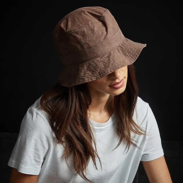 WOMEN James Perse HATS Parachute Poplin Bucket Hat Malt Pigment
