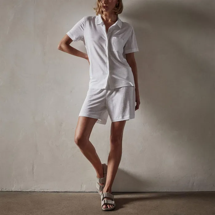 WOMEN James Perse LOUNGE Linen Jersey Shirt White
