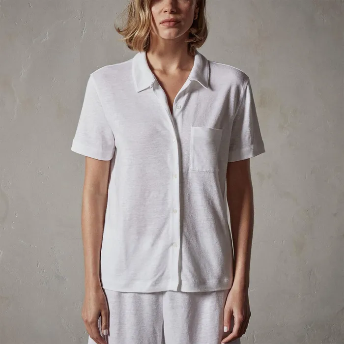 WOMEN James Perse LOUNGE Linen Jersey Shirt White