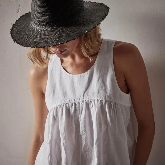 WOMEN James Perse NOVELTY TOPS Gathered Linen Top White
