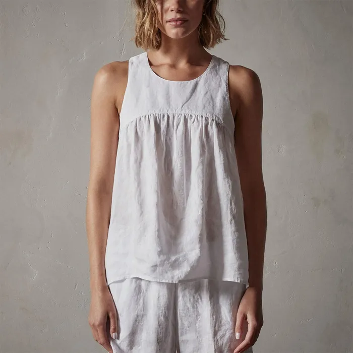 WOMEN James Perse NOVELTY TOPS Gathered Linen Top White