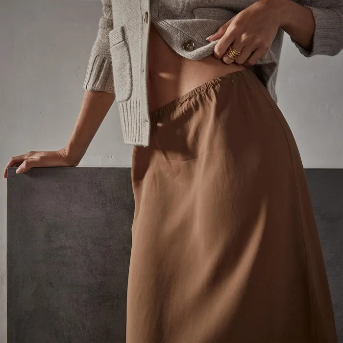 WOMEN James Perse SKIRTS High Low A Line Skirt Acorn