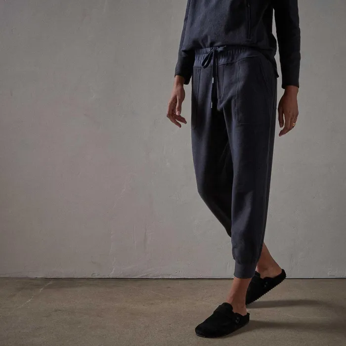 WOMEN James Perse SWEAT TOPSBOTTOMS Brushed Terry Pocket Pant Navy