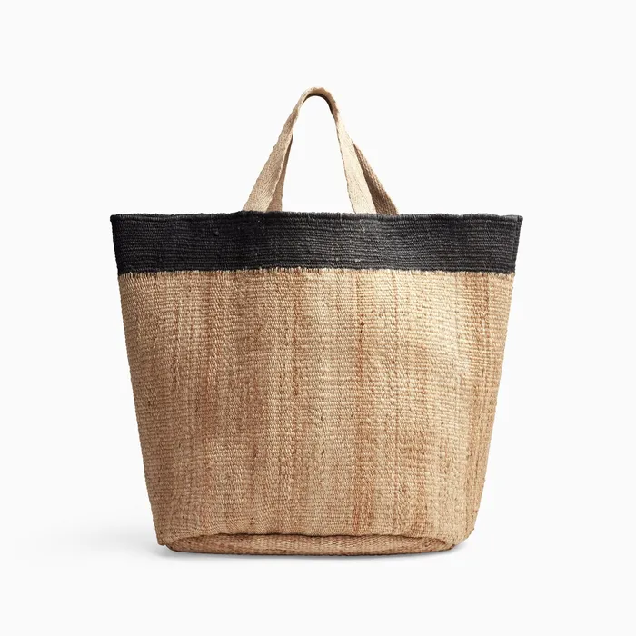 WOMEN James Perse Tote Bags Playa Tipped Large Hemp Tote Naturalblack