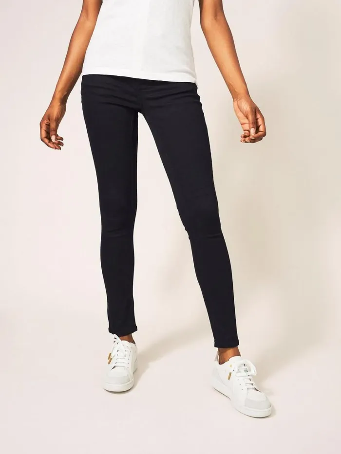 Women JEANS White Stuff Amelia Skinny Leg Jeans Black Denim