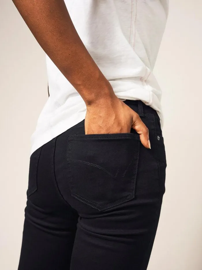 Women JEANS White Stuff Amelia Skinny Leg Jeans Black Denim