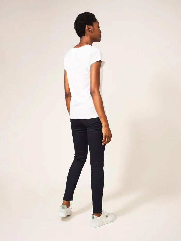 Women JEANS White Stuff Amelia Skinny Leg Jeans Black Denim