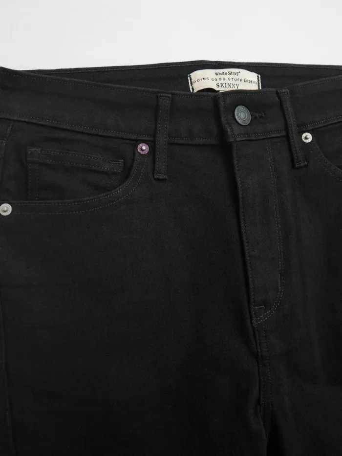 Women JEANS White Stuff Amelia Skinny Leg Jeans Black Denim