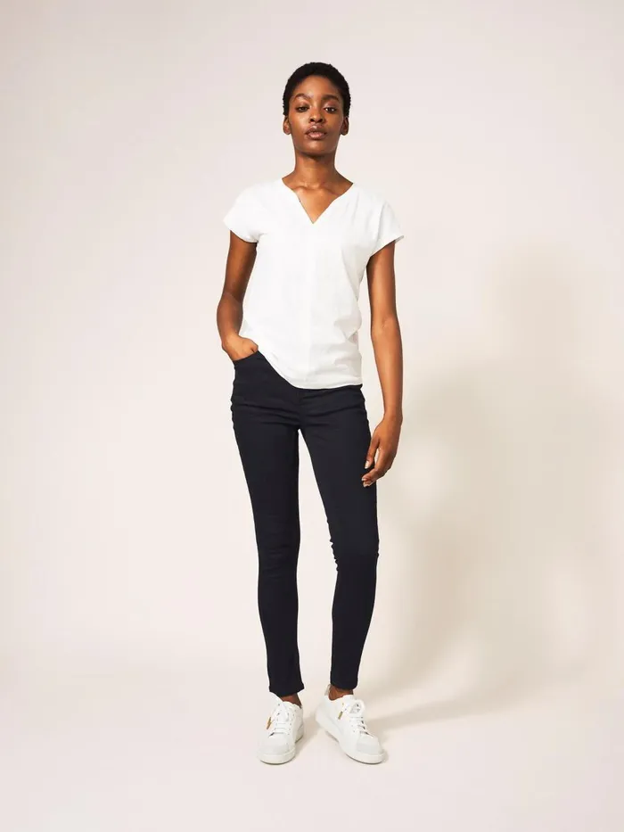 Women JEANS White Stuff Amelia Skinny Leg Jeans Black Denim