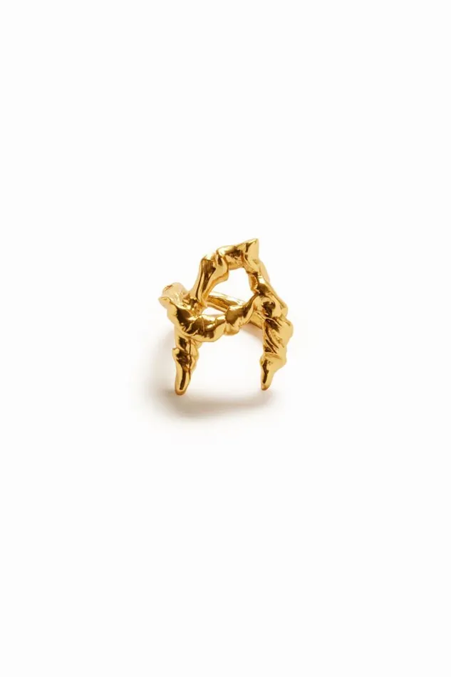 Women Jewellery Desigual Zalio Gold Plated Letter A Ring