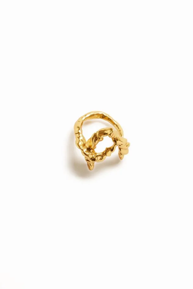 Women Jewellery Desigual Zalio Gold Plated Letter A Ring