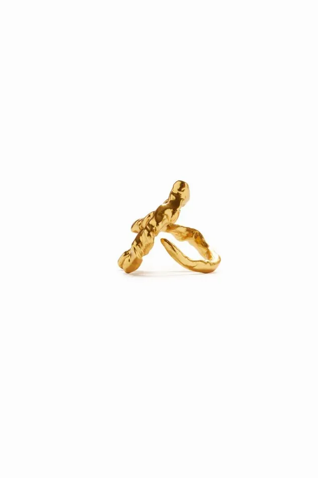 Women Jewellery Desigual Zalio Gold Plated Letter A Ring