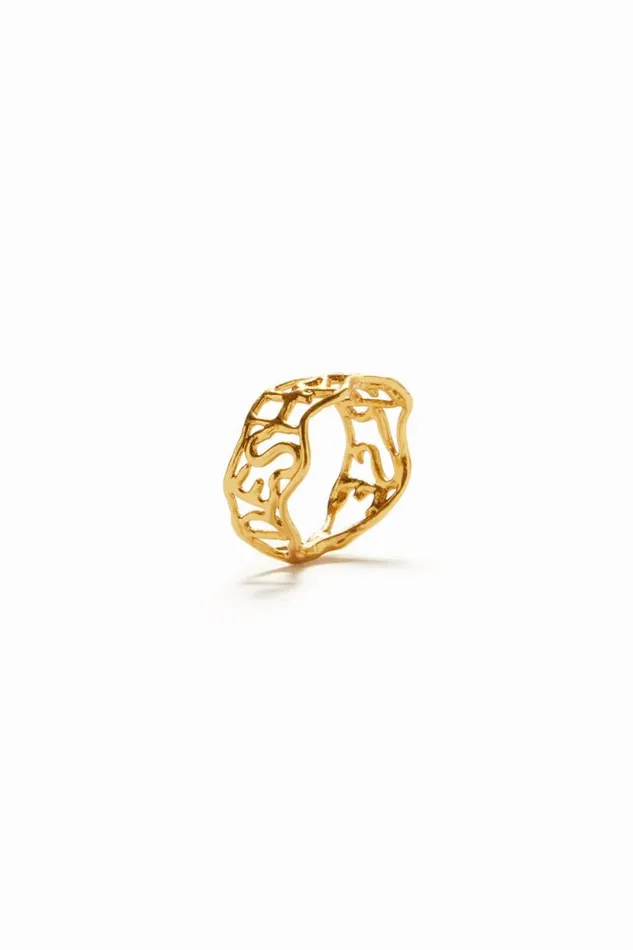 Women Jewellery Desigual Zalio Gold Plated Message Ring