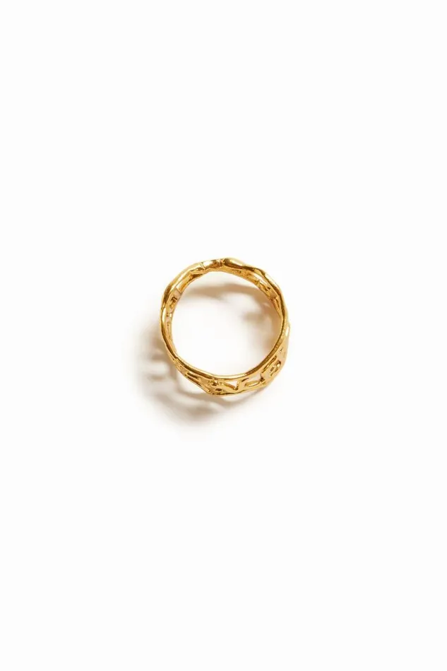Women Jewellery Desigual Zalio Gold Plated Message Ring