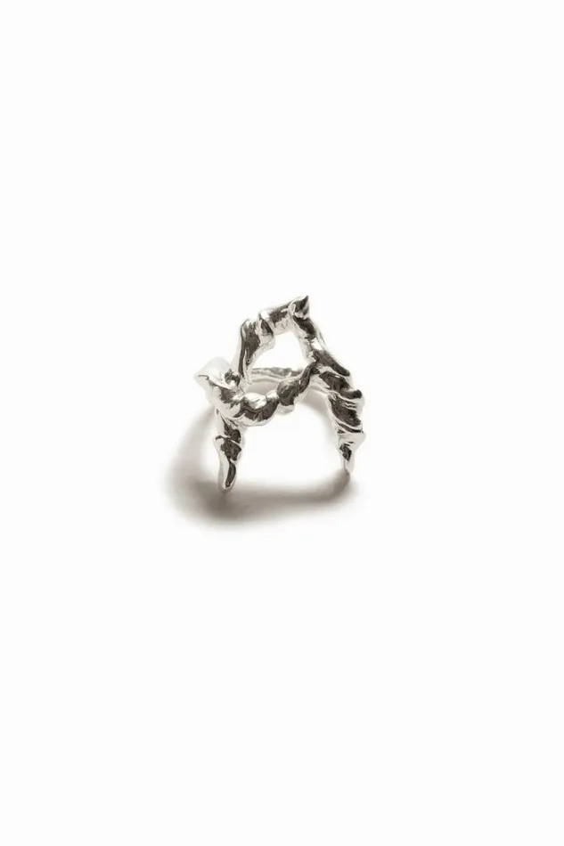 Women Jewellery Desigual Zalio Silver Plated Letter A Ring