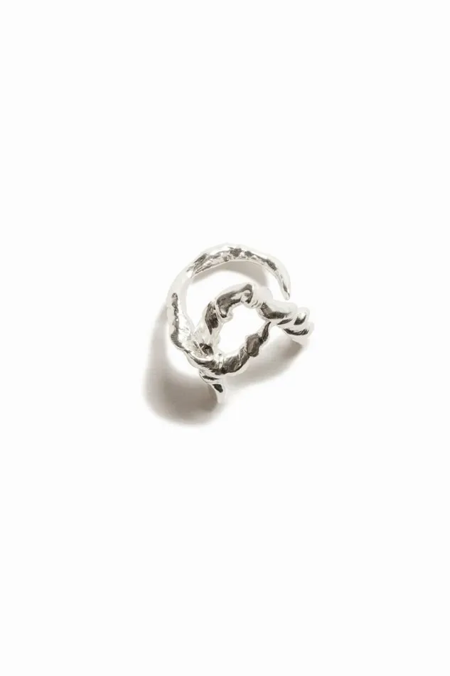 Women Jewellery Desigual Zalio Silver Plated Letter A Ring