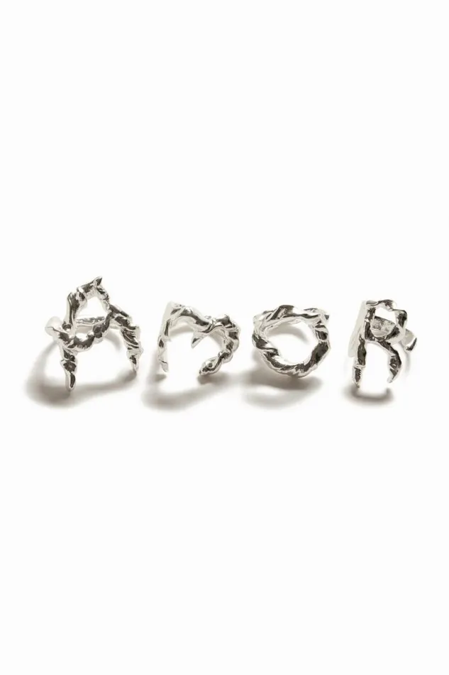 Women Jewellery Desigual Zalio Silver Plated Letter A Ring