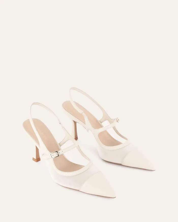 Women jomercer Ascot high heels off white mesh HIGH HEELS
