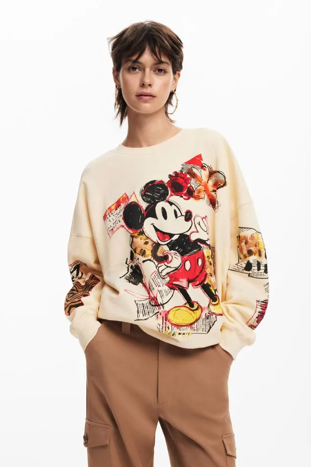 Women Jumpers Desigual Mickey Mouse Sweatshirt