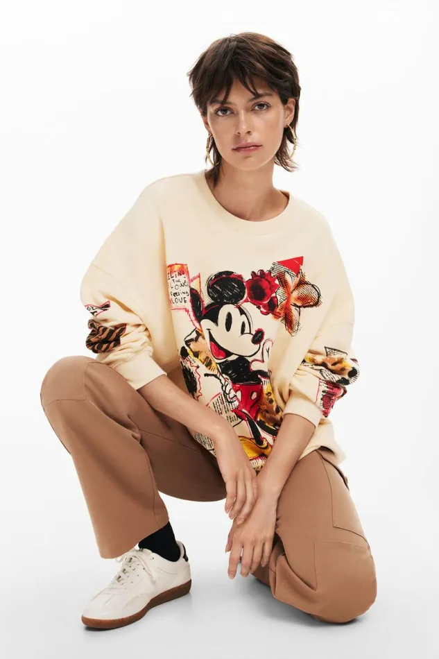 Women Jumpers Desigual Mickey Mouse Sweatshirt