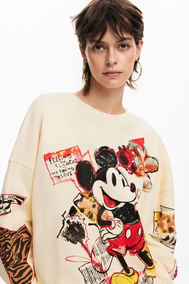 Women Jumpers Desigual Mickey Mouse Sweatshirt