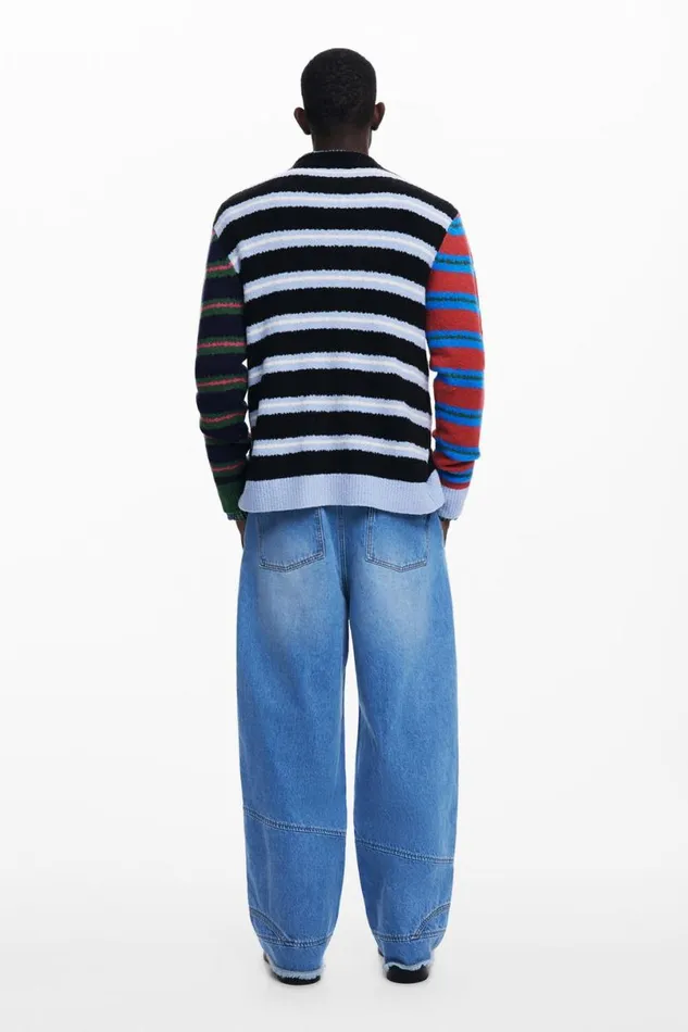 Women Jumpers Desigual Striped Knit Cardigan